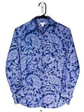JCREW Paisley Popover ShIrt - M